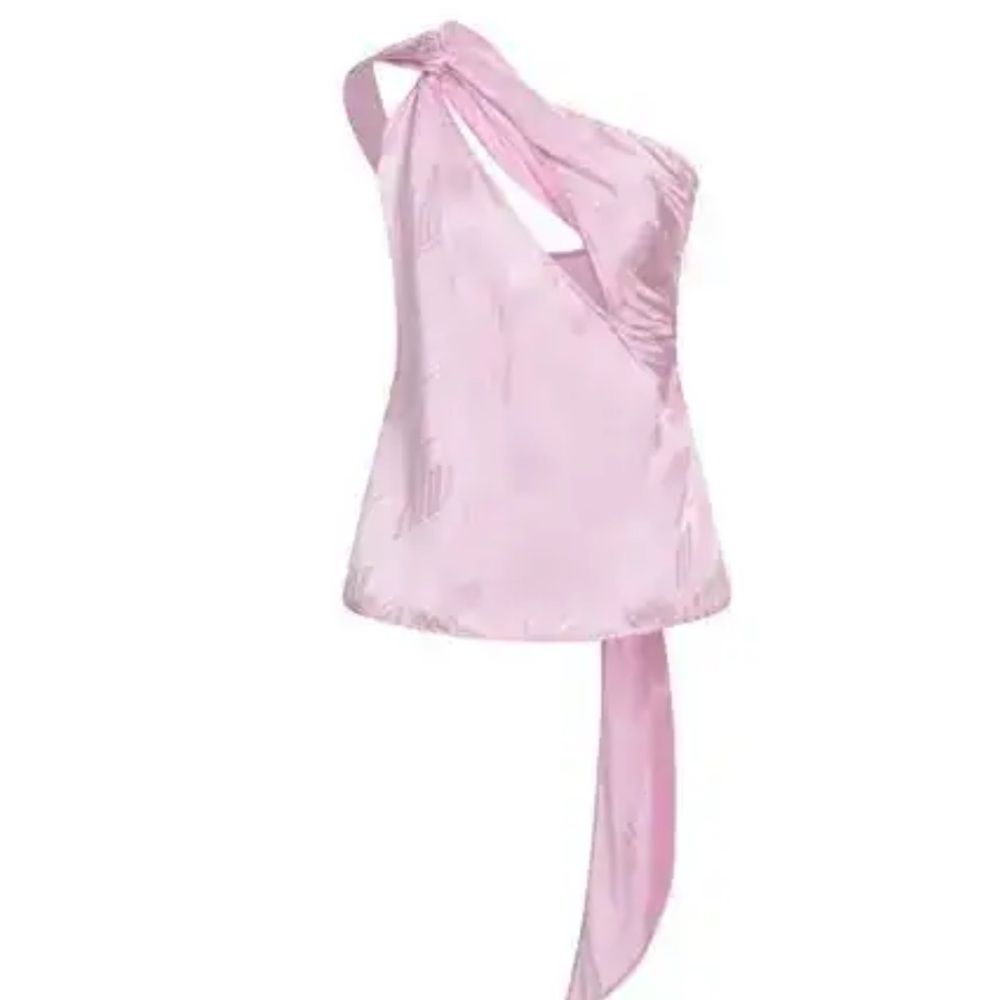 The Attico Pink One-Shoulder Top $795